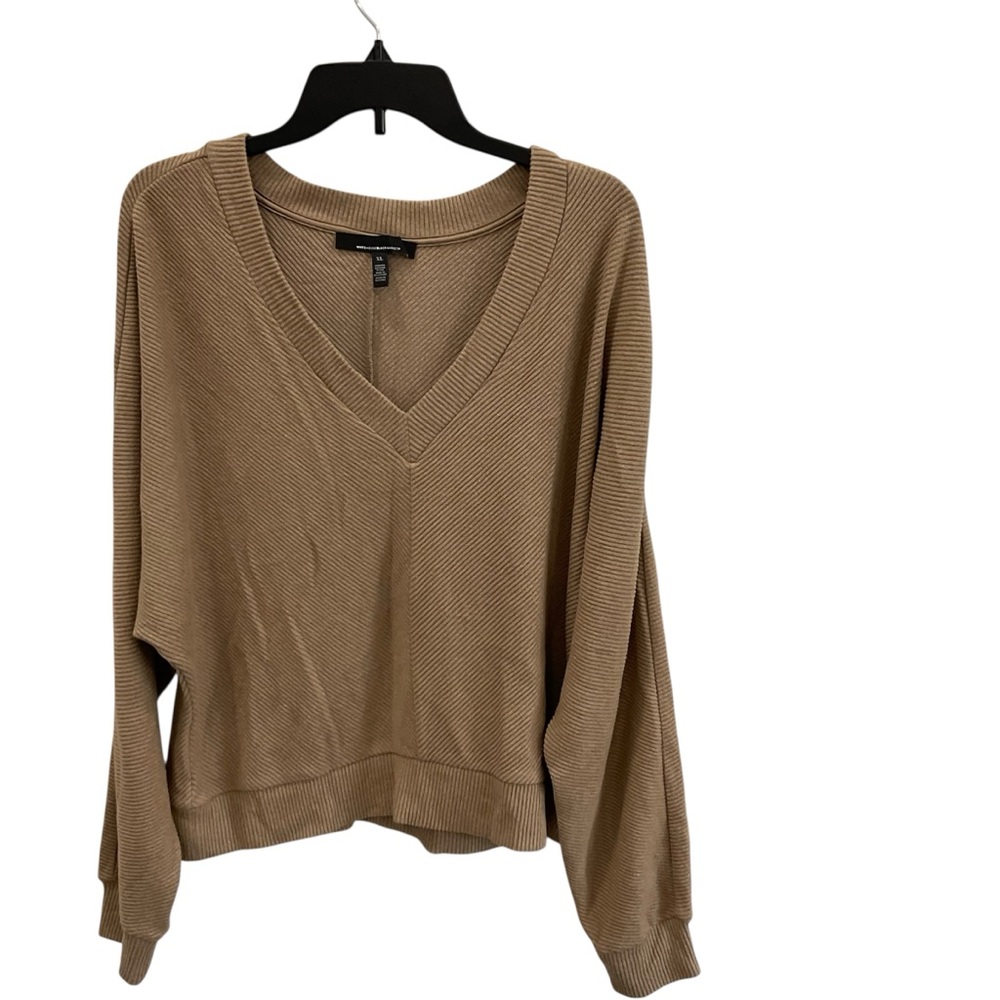 White House Black Market Tan V-Neck Sweater